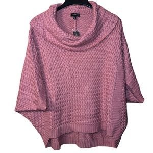 The Limited Cape Cowl Neck Plush Pink Cable Knit Sweater